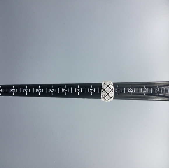 Silvertone Rhinestone Thick Ring - Picture 5 of 9